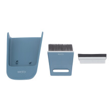 3-teiliges Mini-Pinsel- und Kehrschaufel-Set Blau für Nagelstudio