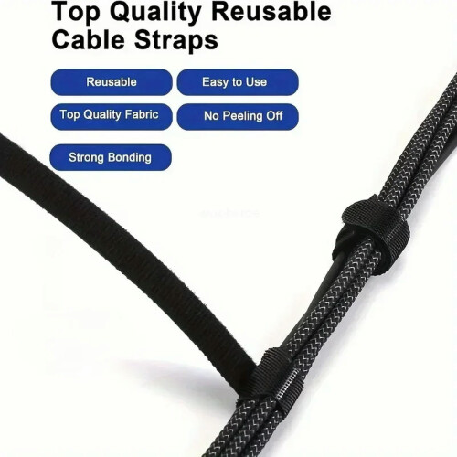 Reusable Nylon Cable Organizer Straps 50 Pack Adjustable Hook and Loop Ties for Quick Wire Management 1