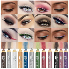 GLAZZI Waterproof Pearlescent Eyeshadow Pencil Stick 12 Colors Lasting Glitter Shimmer Eye Shadow Pen Eyeliner Eyes Makeup Tools