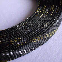 14mm Expandable Braided Cable Sleeving 5 Meter Black Gold Silver Wire Loom Sleeve Decorative Trim Strip