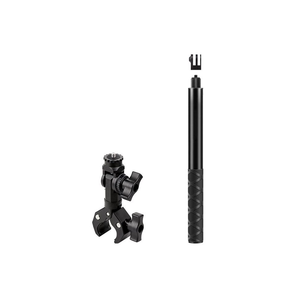 For X4 Motorcycle Invisible Selfie Stick For Action Camera For Insta360one R Mount 1.1M Extension Rod Black 6031015868747
