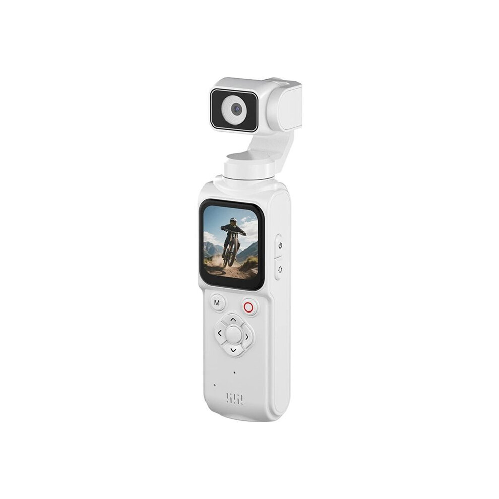 4K Vlog Pocket Gimbal Camera With Face Tracking,18X Zoom, Wifi Handheld Stabilizer For Live Streaming Travel Vlogging B White 6031866478430