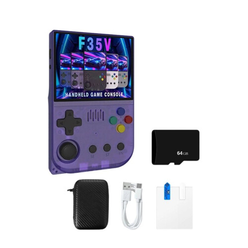 F35V 3.5Inch Classic Game Console Open Source Linux System 64G Support 30+ Emulators PSP Game Console Hand-Held Arcade B