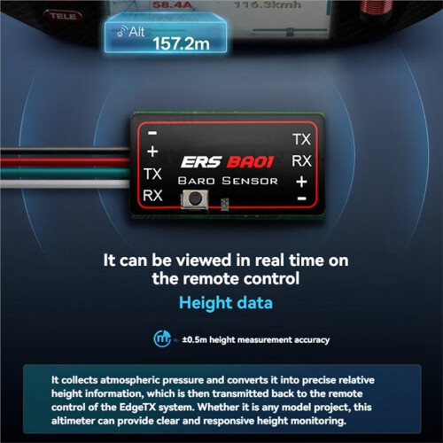 ERS-BA01 Altimeter View Real- Elevation Data Compatible with ExpressLRS PWM Receivers 1