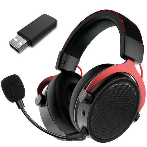 Cuffie da Gioco Wireless 2.4GHz e  5.3 con Cancellazione del Rumore, Microfono e Stereo, Compatibili con per PS5, per PS4, PC e .