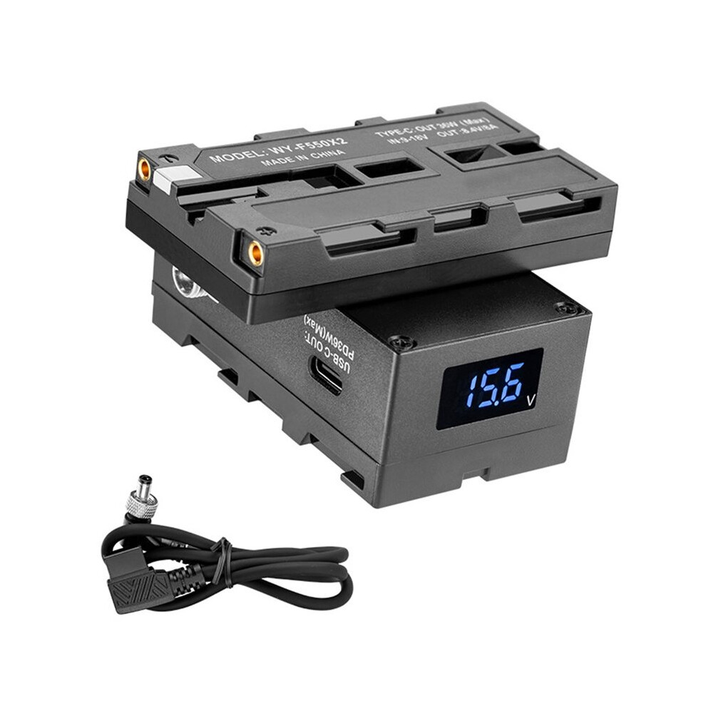 Np-F Rotatable Double-Sided Fake Battery Multi-Port System Dummy Battery Virtual Battery Monitor Led Power Supply Light 6031070683163