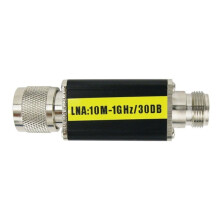 N-Type Ze Wzmacniaczem Zasilającym LNA 10M-1GHz 30DB Wzmacniacz Mocy RF O Niskim Poziomie Szumów do Radia Amatorskiego FM VHF