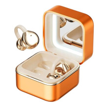 Headphones with A Makeup Mirror, Clip Earbuds Wireless Earbuds Headset for Outdoor Travel Orange