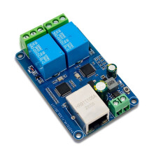 Modbus RTU 2-CH Network Relay Module Wired Ethernet LAN Control MCU W5500 TCP/IP Protocol