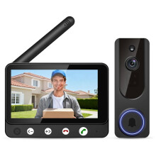 Wireless Doorbell Camera Video Intercom System with 4.5" Screen, 655ft Range, 2-Way Talk, Night Vision, Cloud.