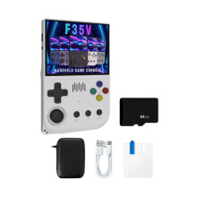 F35V 3.5Inch Retro Game Console Open Source Linux System 64G Support 30+ Emulators PSP Game Console Retro Arcade White
