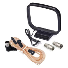 FM Radio Dipole Antenna 75 Ohm Indoor AM Loop Antenna for Car Radio Music Equipment Home Stereo Receiver