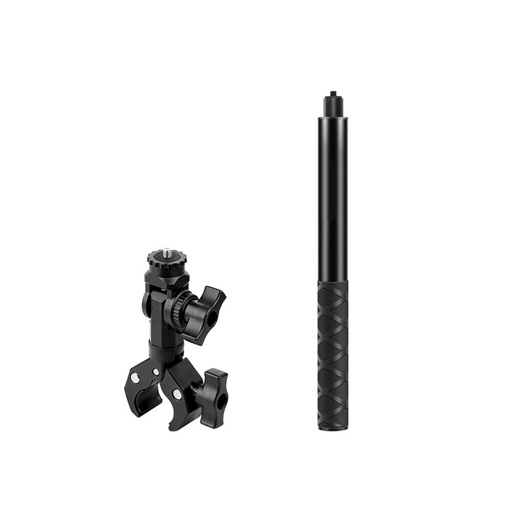 For X4 Motorcycle 1.1M Extension Rod Mount For Action Camera Invisible Selfie Stick For Insta360one R Black 6034264316359