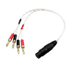 Cavo Audio OCC Placcato Argento con Connettore XLR Femmina A 4 Pin e 4 Connettori A Banana da 4 mm per Altoparlanti e Amplificatori. Cavo Audio di