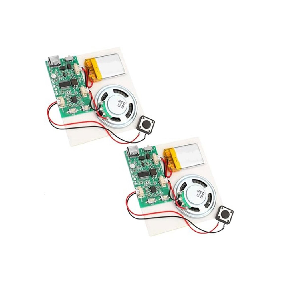 2Pcs Programmable Sound Recorder Module,Diy Music Voice Recording Module Chip, Can Recording 16 Minutes Sound Music 6033546727579