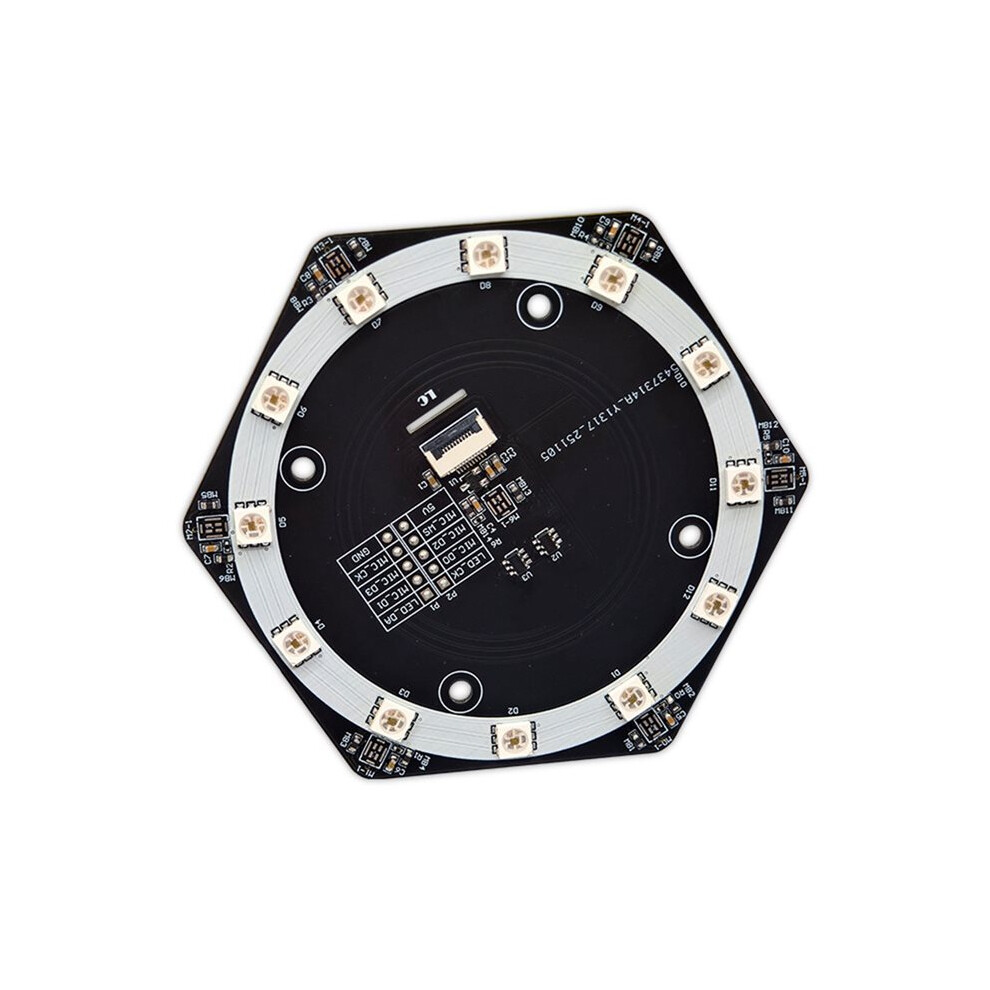 Upgraded 6+1 Mic Array Speech Recognition Array With Rgb Full-Color Led I2s For Audio Source Localization Beamforming 6033075647225