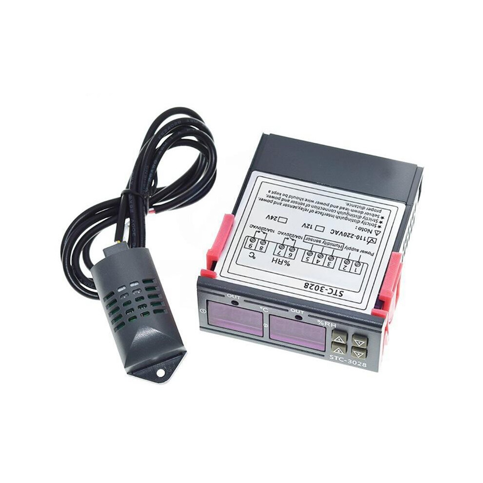 Stc-3028 Dual Digital Temperature Humidity Controller 110-220V Thermoregulator Thermostat For Incubator Heating Cooling 4714053048358