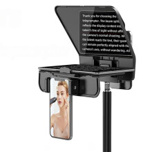 T5 Teleprompter for DSLR Camera & Smartphone, Universal Portable Teleprompter for Photo Studio Interview Video Vlog