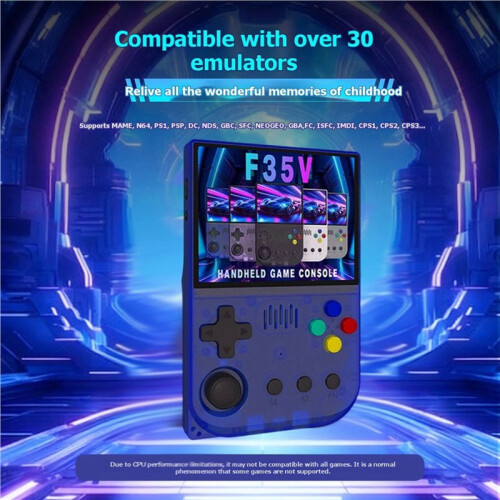 F35V 3.5Inch Classic Game Console Open Source Linux System 64G Support 30+ Emulators PSP Game Console Hand-Held Arcade B