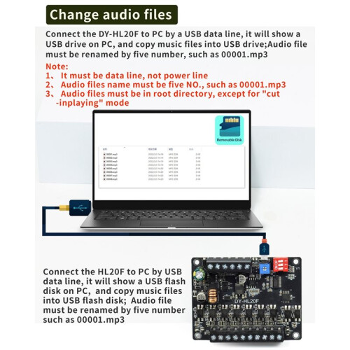 12-85V One-to-One Trigger Audio Player 9 Channels Segmented Announcement Voice Control Module 8MB Memory High Level 1