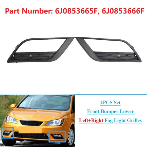 2PCS Front Bumper Lower Fog Light Grilles for  Ibiza MK4 Facelift 2013-2016 1