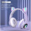 Cute Cat Ear  Compatible Headset with LED Wireless Headset Stereo Folding Sports Headset with Microphone 2