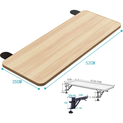 Foldable Under Desk Keyboard Tray Extender ClipOn Easy Mount SpaceSaving Ergonomic Arm Support 1