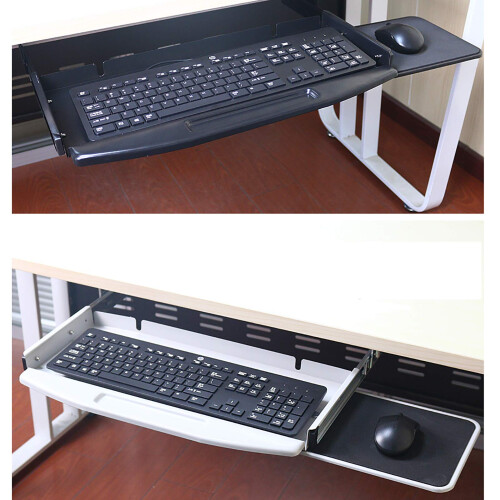 Under Desk Keyboard Tray with Clamp Mount, SpaceSaving Ergonomic Pull Out Keyboard Drawer for Home Office 1