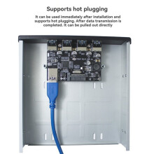 4 Port USB 3.0 HUB Splitter PCI-E 1x to 4 USB 3.0 Card Floppy Bay Front Panel for PC Desktop Tower Case