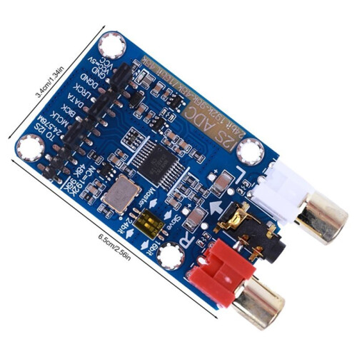 I2S ADC Audio I2S Capture Card Module 24BIT 192K 96K 48K Lossless Digital Audio Decoder Support 3.5MM/RCA Input 2