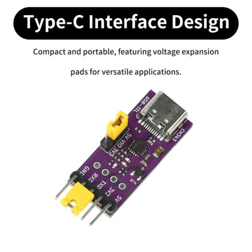 USB to TTL Serial Port USB Type-C Interface Communication Conversion Module 6Mbps High-Speed CH344 CH348 Chip