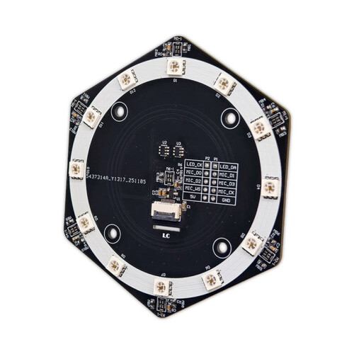 Upgraded 6+1 Mic Array Speech Recognition Array with RGB Full-Color LED I2S for Audio Source Localization Beamforming 2