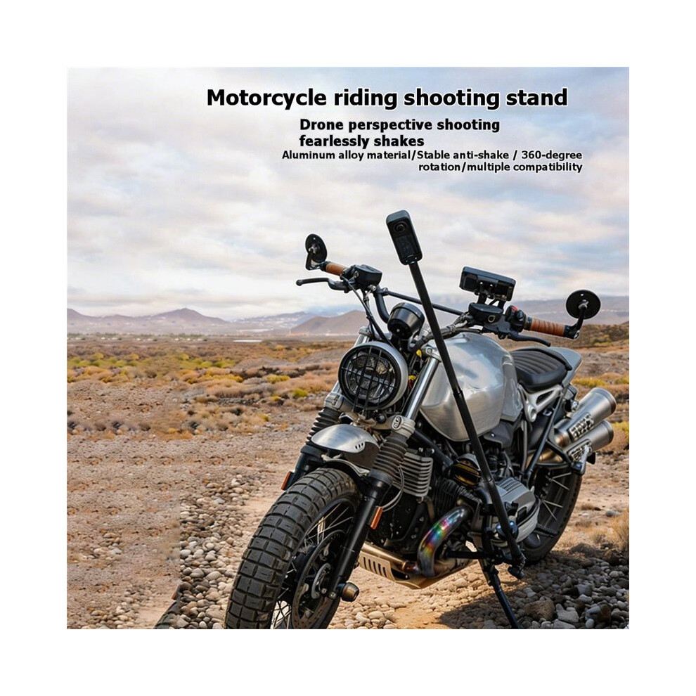 For X4 Motorcycle 1.1M Extension Rod Mount For Action Camera Invisible Selfie Stick For Insta360one R Black 4712369549316