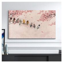 TV Dust Cover 1965 Inch Cotton Linen DustProof Washable Screen Protector Rustic Birds Design