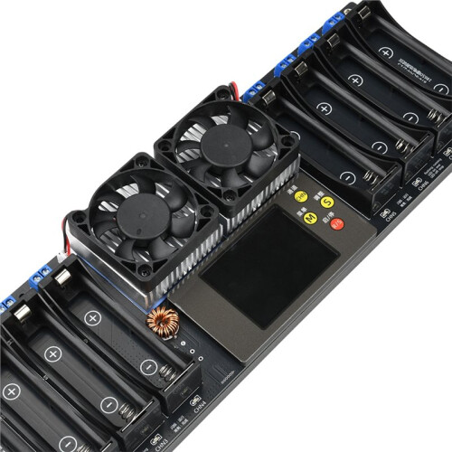 Módulo de Teste de Carga Eletrônico com Tela Curva Colorida de 2,4 Polegadas para Testador de Capacidade de Bateria 18650 de 8 Canais, 12-19 V CC 1