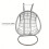 Fimous Fimous Rattan Double Egg Hang Chair Grey Cushion 5