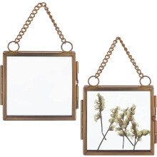 Mini wall hanging photo frames double glass 2 pcs