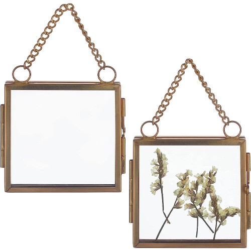 Mini wall hanging photo frames double glass 2 pcs