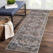 Garvee Flurläufer 60 x 180 cm Braun Boho-Tribal-Design