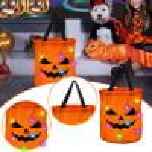 Bolsas LED para dulces de Halloween, cubo reutilizable multiusos (6 unidades) 2