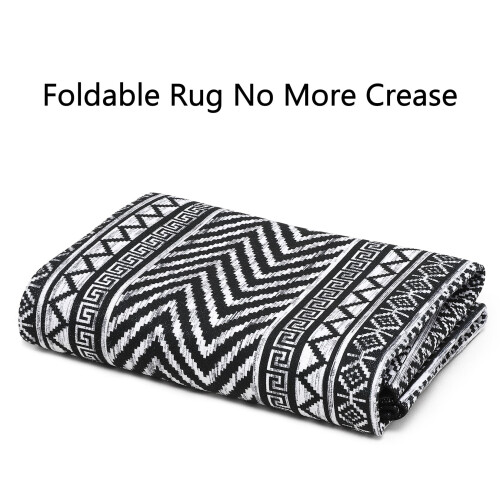 Garvee Moroccan area rug chenille 4 ft x 6 ft black 2