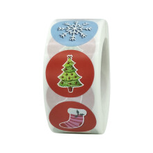 Lot de 500 autocollants décoratifs de Noël (1 rouleau)