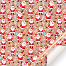 Papier cadeau rouge et blanc, 6 rouleaux de 70 x 50 cm