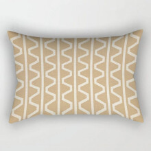Khaki geometric linen pillowcase 30x50 cm