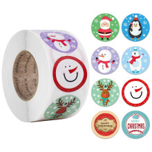 Lot de 500 autocollants décoratifs de Noël (1 rouleau)
