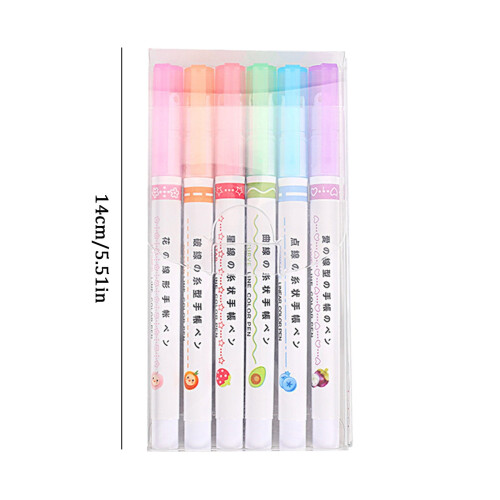Metalliska glitterpennor med konturlinjer 5 ml 6-pack 1