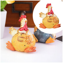 Décoration de bureau en résine représentant un couple de poules, pour les fêtes