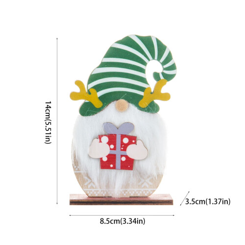 Houten kerstsneeuwpop tafeldecoratie (1 stuk) 2