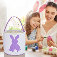 Sac cadeau en toile à motif lapin (1 pièce)