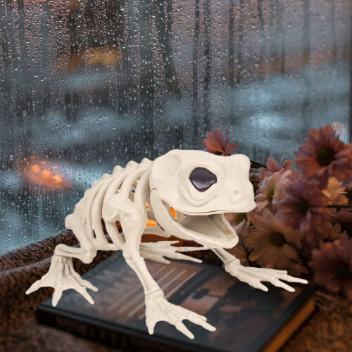 Plastskjelettfrosk Halloween-dekorasjon, 1 stk.